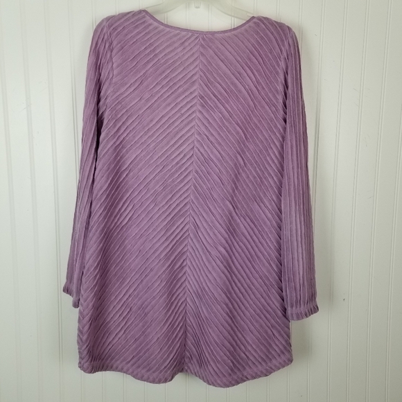 Soft Surroundings Long Sleeve Textured Purple Tunic Top High Low Size Medium - Picture 2 of 11